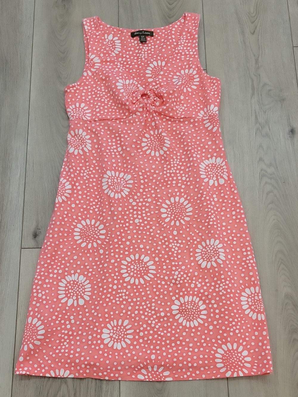 Tommy Bahama Coral and White Floral Midi Dress